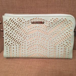 Stella and Dot Mint Green Double Zip Clutch